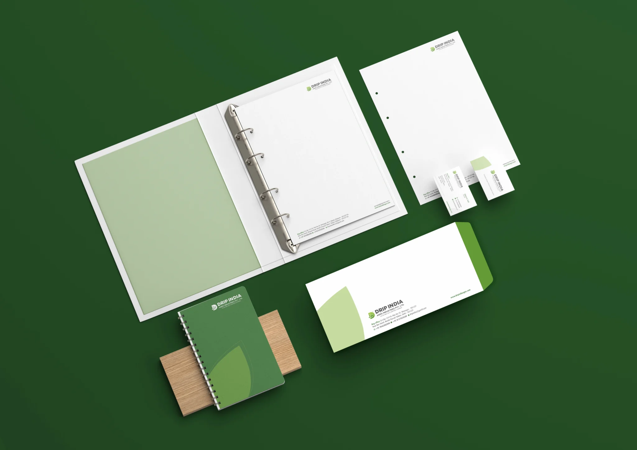 print media design portfolio stationery set
